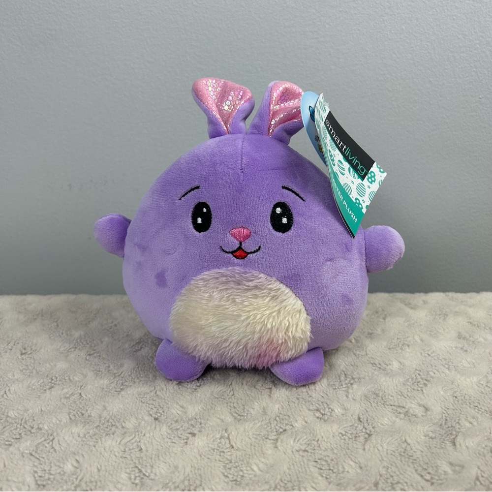 Hug & Luv Purple Bunny Rabbit Plush Stuffed Animal Toy Pink Ears Smart Living